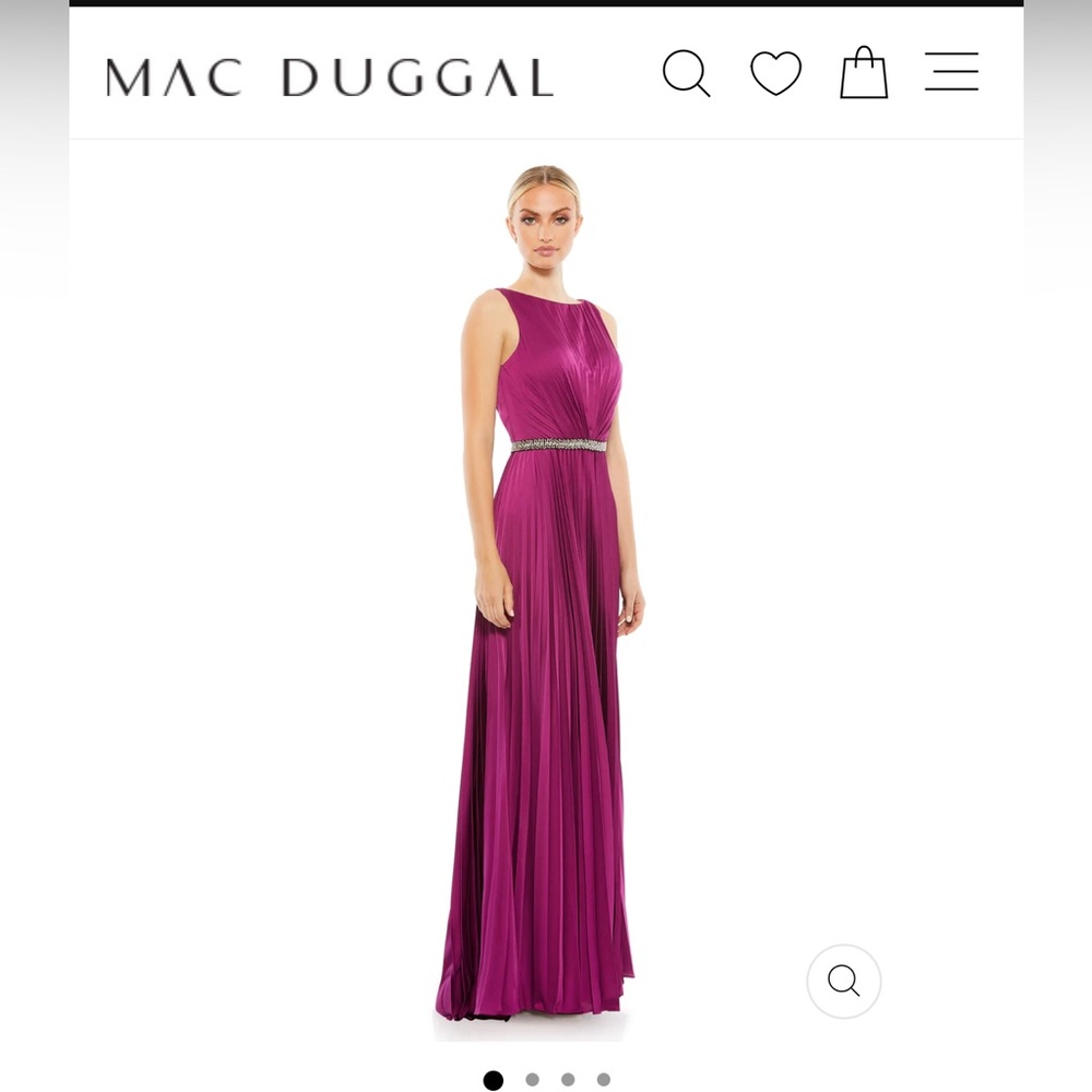 MAC DUGGAL PLEATED SLEEVELESS BATEAU GOWN SIZE 10